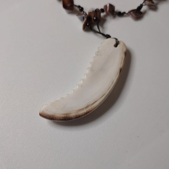 Very Cool Shell And String Necklace 21 Inches Long - Picture 8 of 15